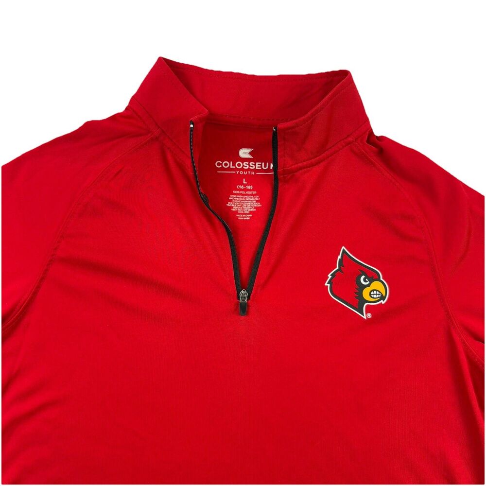 St Louis Cardinals MLB 1/4 Zip Pullover Youth L 16-18 Red Long Sleeve Colosseum